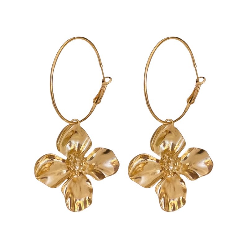 Large circular flower tassel earrings for women, light luxury, niche and high-end feel, exaggerated and elegant, fashionable and unique earrings Item Picture