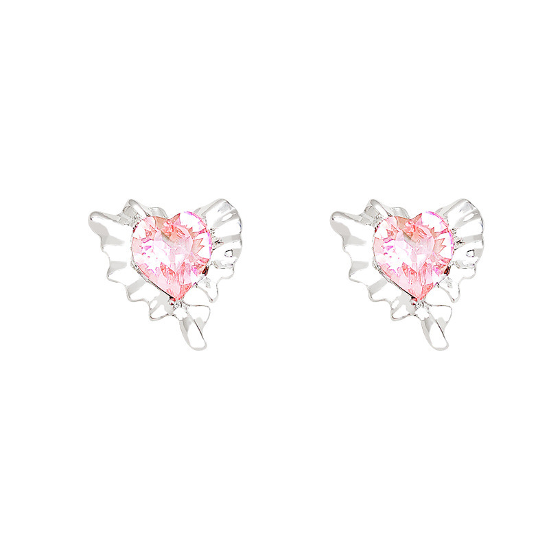 Liquid heart-shaped earrings with a niche design sense, elegant and trendy, light luxury stud earrings, trendy, sweet and cool, simple earrings, and a sense of sophistication for women Item Picture