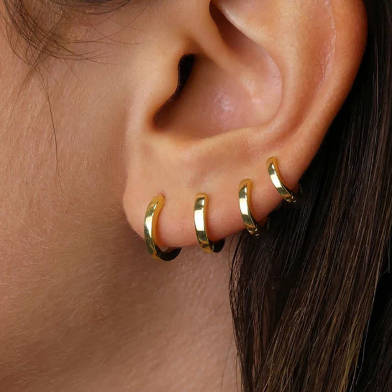 New, simple and cool, Ins style, 4-sized ear rings, Amazon bestseller, creative copper earrings full figure