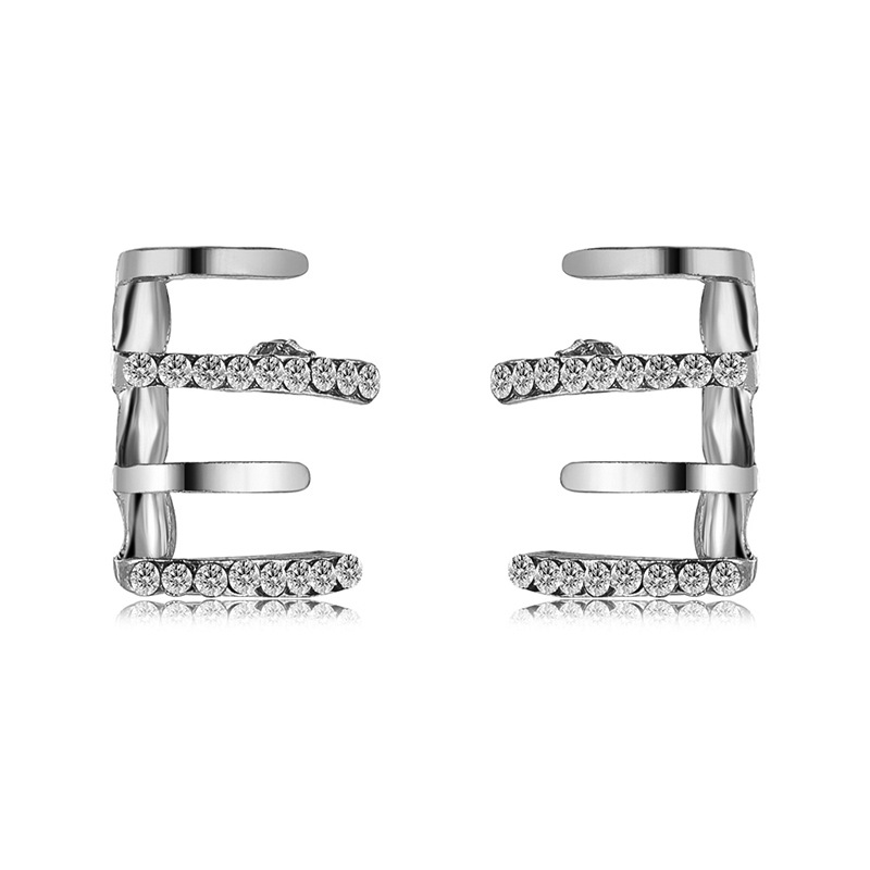 TEMU's best-selling four-prong ear stud earrings feature a creative and simple design with rhinestones and a cold style. The arc-shaped four-prong stud earrings exude a sense of design Application Scenario
