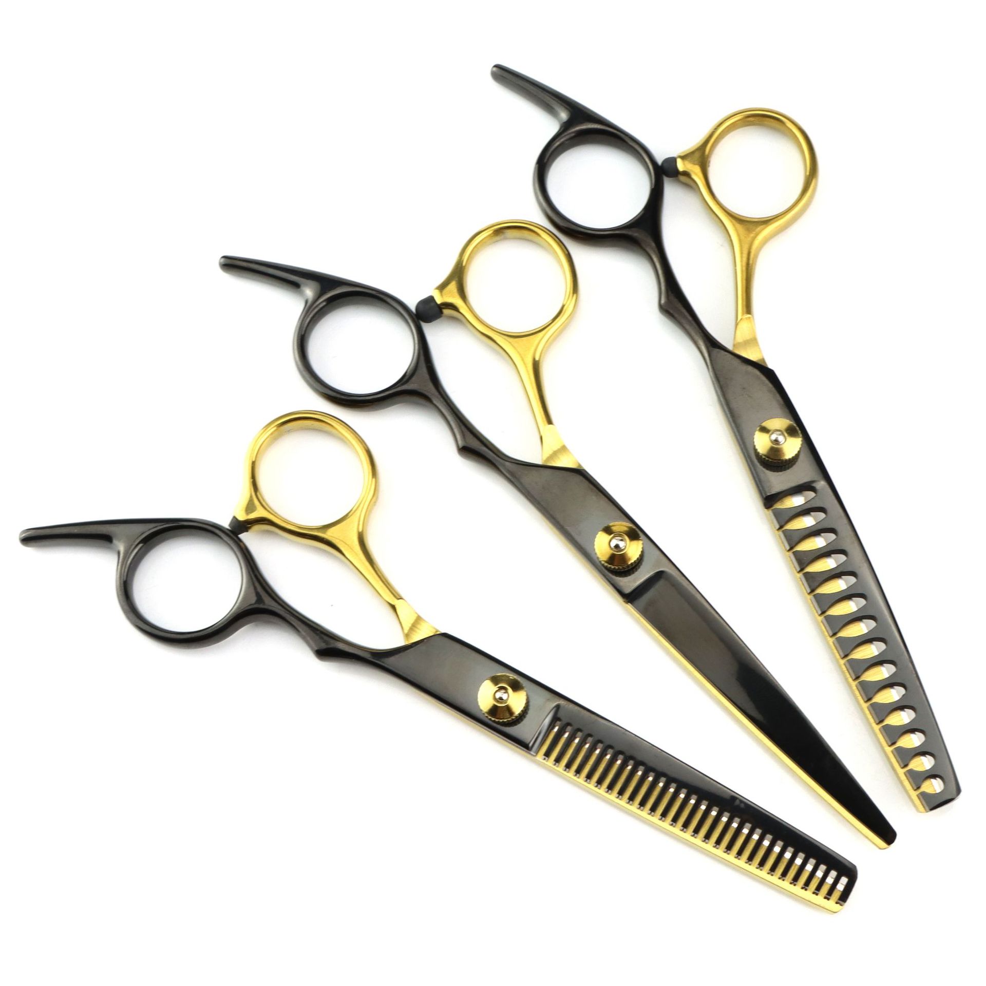 6.0-inch mid-range hair scissors, haircuts, flat scissors, bangs scissors, teeth scissors, thin scissors, white screw 6H Specification drawing