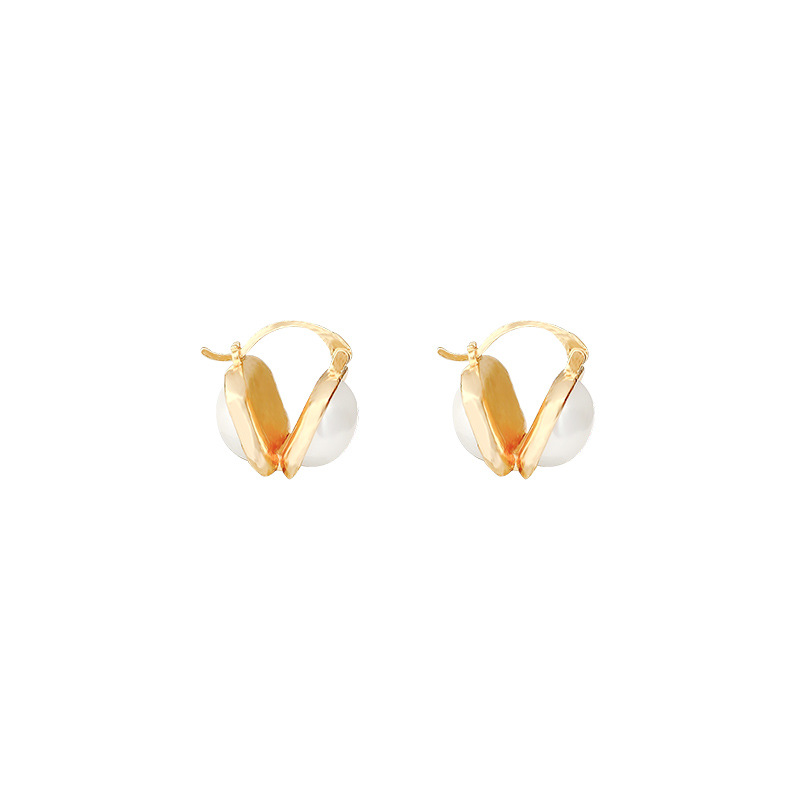 925 Silver needle pearl square ear buckle French light Luxury high-end style earrings, fashionable and simple earrings wholesale for women Item Picture
