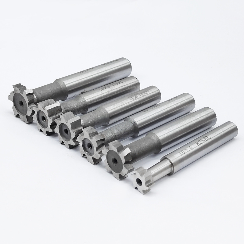 Southwest Baigang T-slot milling cutter, high-speed steel round slot trapezoidal T-slot milling cutter, hardened high-speed steel T-slot milling cutter full figure