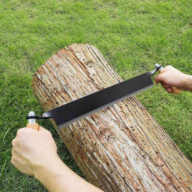 Large curved bark scraper, crescent-shaped bark scraper, bark planer, iron and wood planer, manual scraper Specification drawing