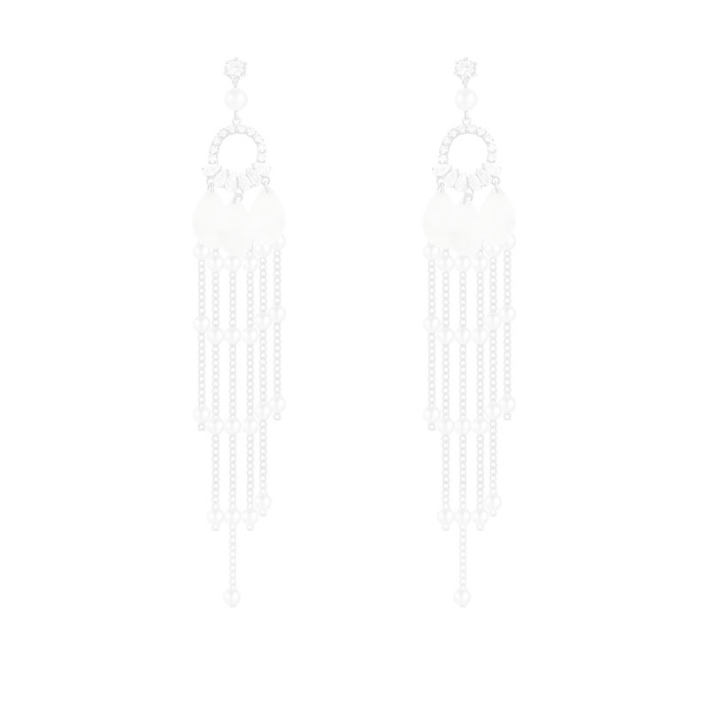 Fashionable, ethereal, exaggerated tassel earrings, silver needle high-end earrings, light luxury, exquisite and niche design, sweet and cool style earrings Item Picture