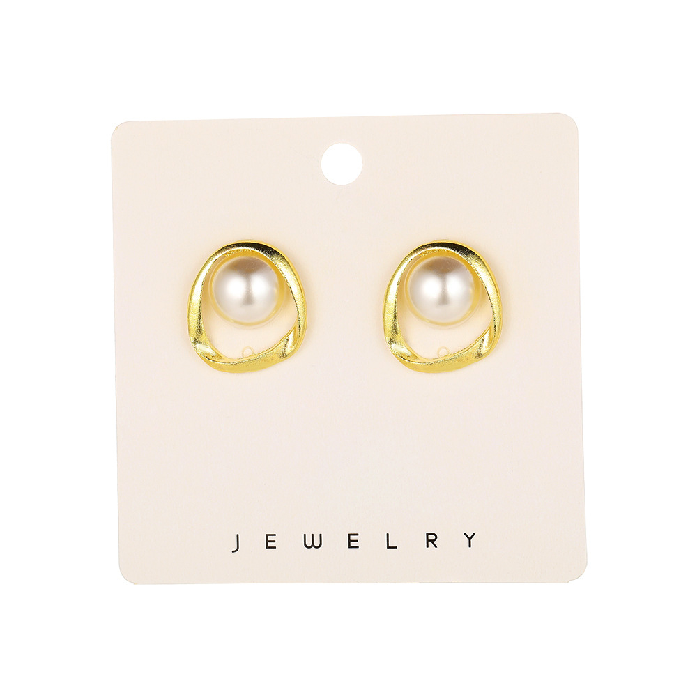 Wholesale of popular earrings on independent websites in Europe and America, featuring creative and retro styles, pearl imitation stud earrings, and unique and niche designs Item Picture