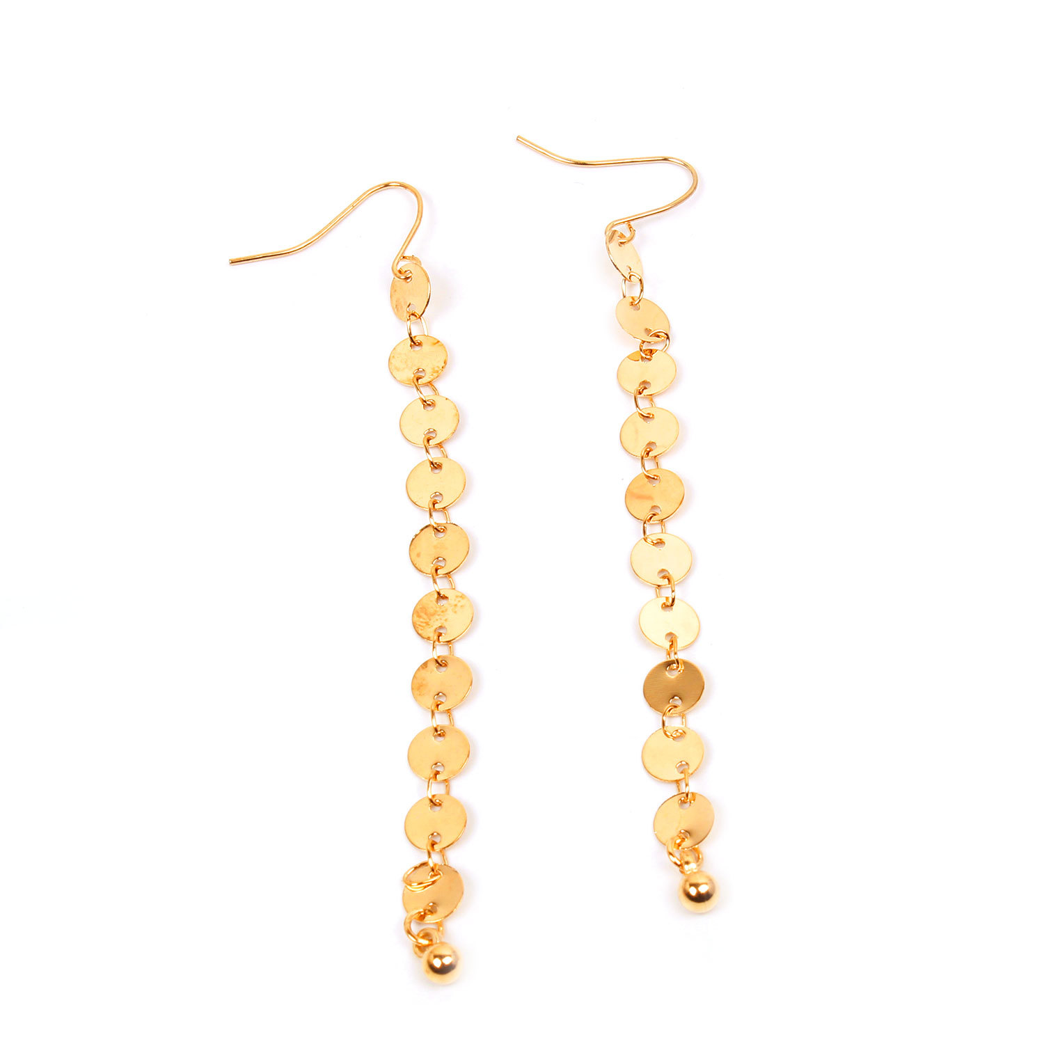 European and American cross-border accessories are selling well. Fashionable and simple sequined earrings, Bohemian handcrafted exaggerated stud earrings and ear strings Item Picture