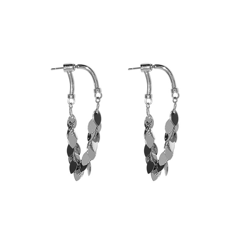 European and American round tassel earrings, a niche design sense, high-end silver, new trendy ear stud earrings for women in 2025 Item Picture