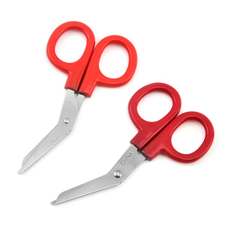 Wholesale small stainless steel elbow gauze scissors, first aid kit accessories, multi-purpose scissors for home use Item Picture