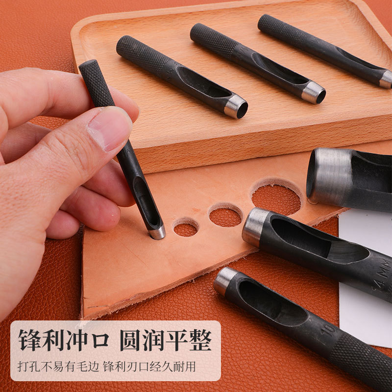 Shiny head black punch, black belt leather engraving punch, belt punch, leather punch, round round punch, yuan punch Application Scenario