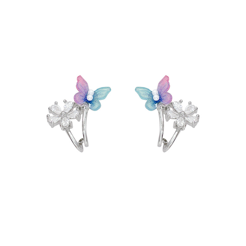 Exquisite butterfly flower stud earrings with a unique design sense for women, 2025 new style, high-end and distinctive style earrings for women Item Picture