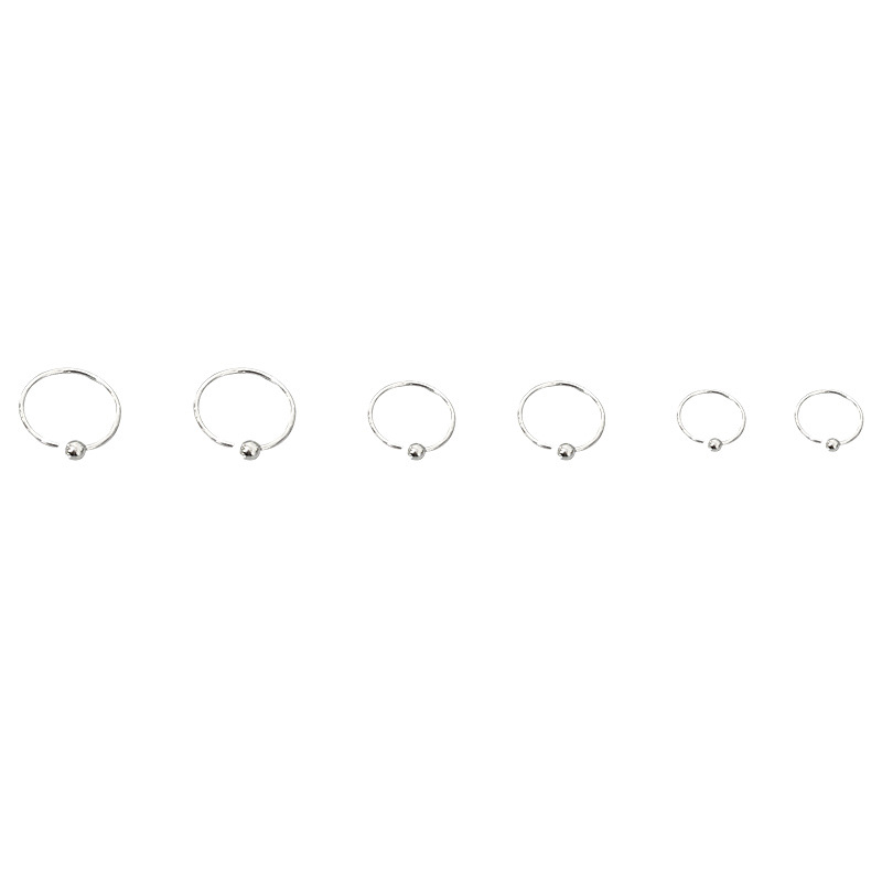 925 Silver Needle Ear Piercing Stud, a niche and cold style, plain ring, Bean ear Bone Stud, a new trendy ear accessory in 2023 Item Picture