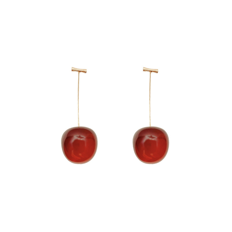 Korean Instagram pastoral windmill cherry earrings, a unique long pair of earrings, are fashionable and elegant earrings that are popular on the Internet Item Picture