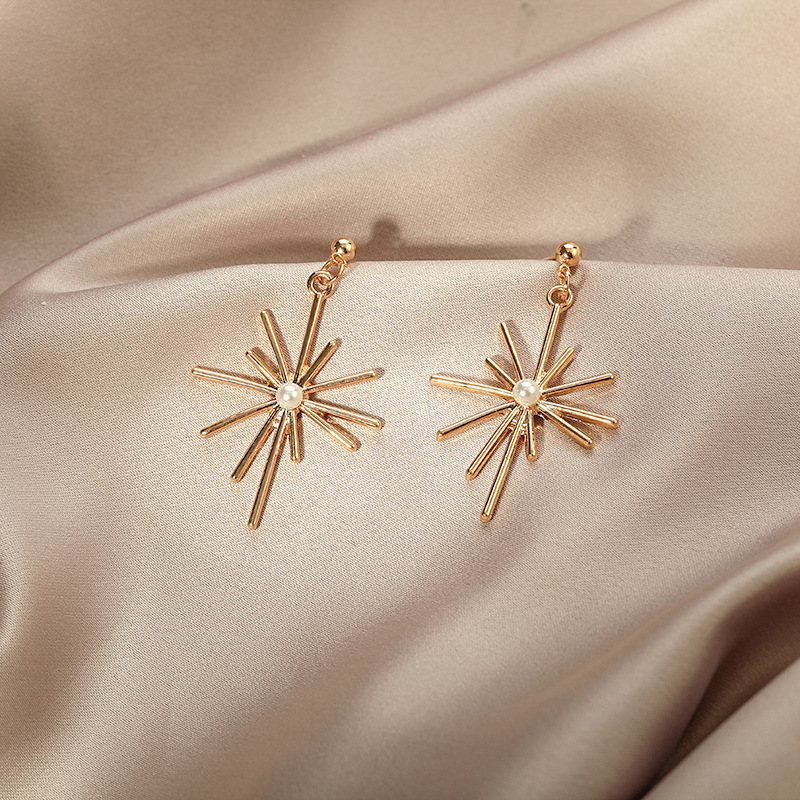 S925 Silver Needle New fashionable sunflower pearl Stud earrings for women, Japanese and Korean trendy simple earrings, elegant retro earrings full figure