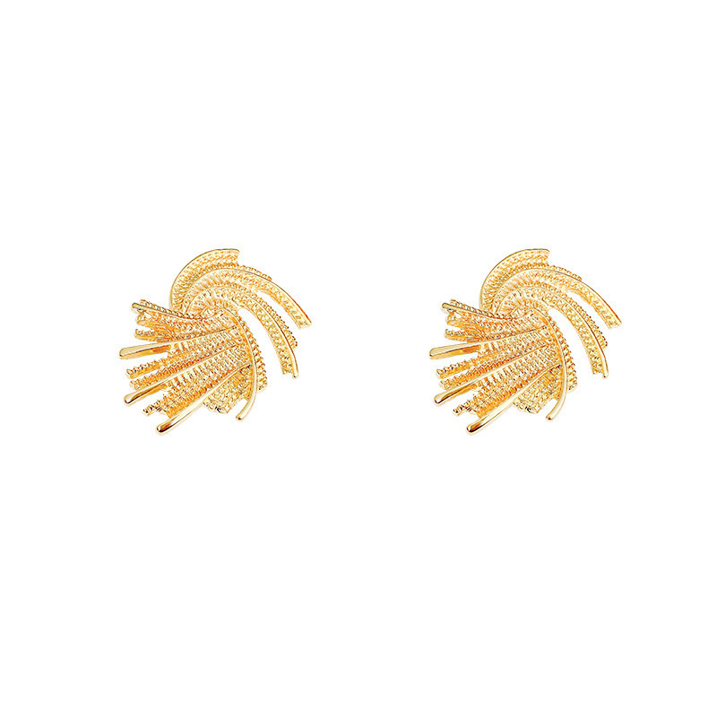 The exaggerated European and American earrings with a high-end feel, the stud earrings are grand and fashionable. The 2023 new firework unique retro earrings are a light luxury for women Item Picture