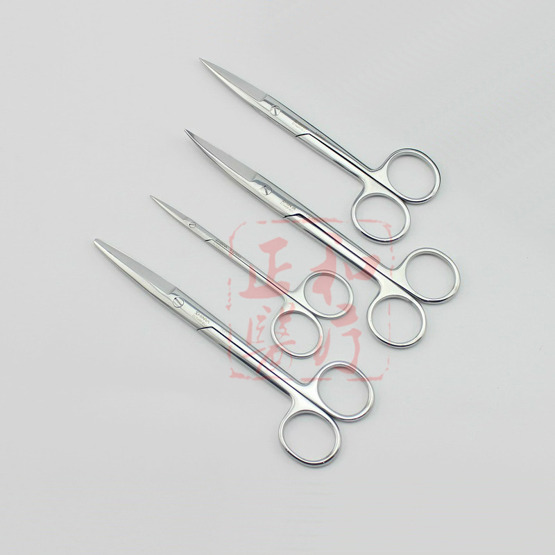 Medical 304 stainless steel scissors, surgical straight head, curved mouth, pointed round head surgical scissors, ophthalmic suture removal scissors, starting from one details Picture