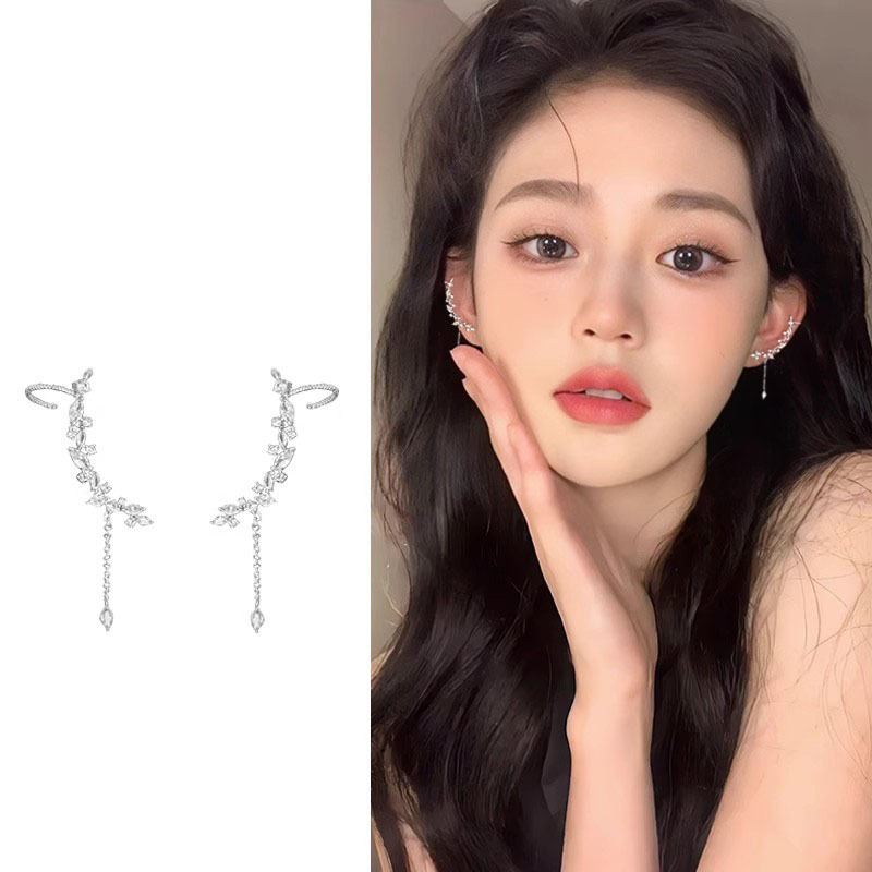 Super dazzling and stylish fringed stud earrings for women, long, light luxury, fashionable and high-end earrings, unique and distinctive design, elegant earrings full figure