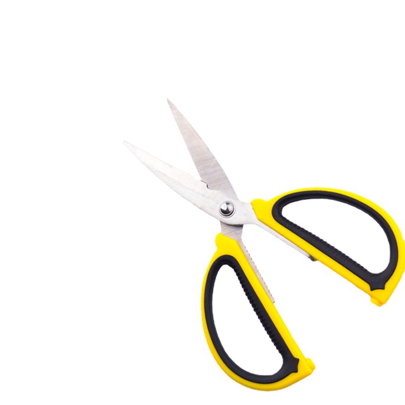 Bulk wholesale of household stainless steel kitchen scissors, two-color scissors, 08A scissors, and multi-purpose kitchen food scissors Specification drawing