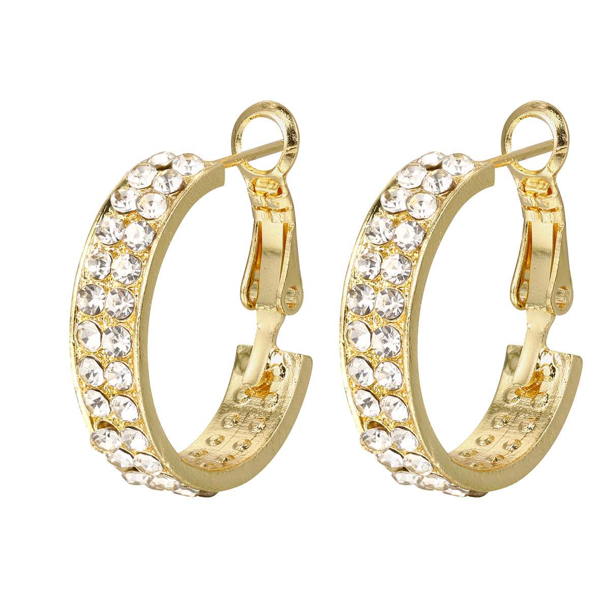Cross-border bestsellers, niche design sense, super dazzling ring earrings, high-end light luxury stud earrings, and elegant diamond-encrusted ear rings Item Picture