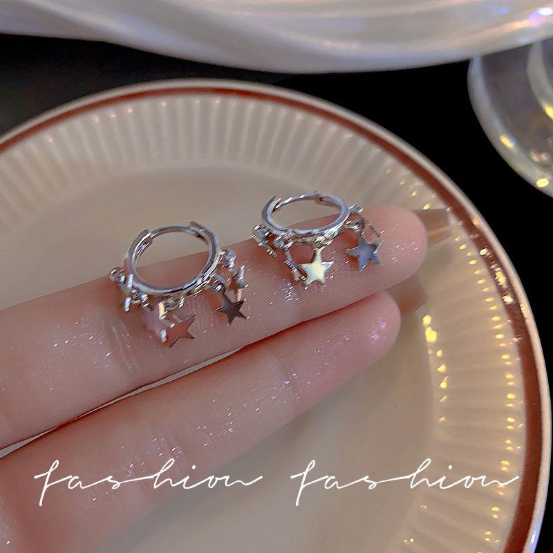 s925 Silver Needle high-end, light luxury star-shaped earrings for women, a new trendy bestseller with a niche design in 2025 details Picture