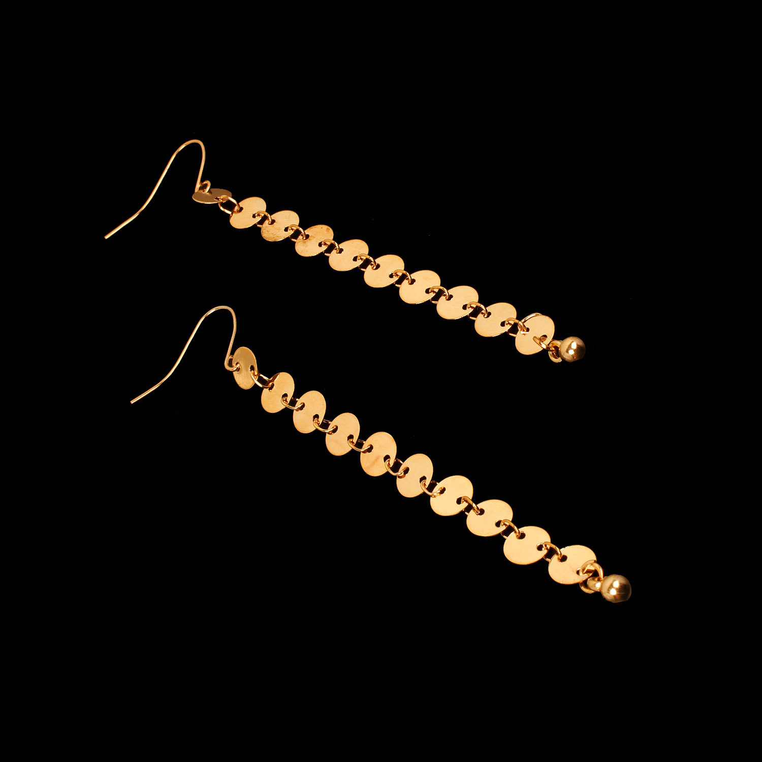 European and American cross-border accessories are selling well. Fashionable and simple sequined earrings, Bohemian handcrafted exaggerated stud earrings and ear strings details Picture