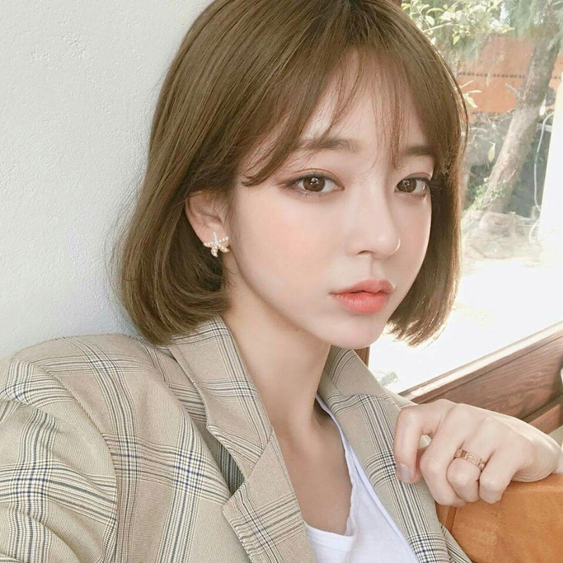925 Silver Needle, Korean Dongdaemun Super Fairy Starfish Short Stud Earrings, fashionable, simple and individual Douyin earrings and earrings Specification drawing