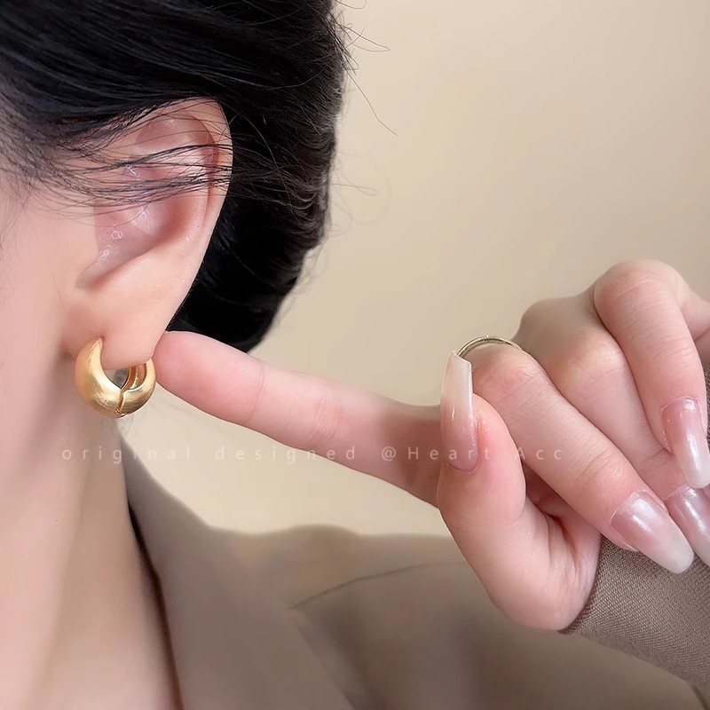 S925 Silver Needle matte brushed stud earrings, a niche design with a sense of high-end luxury and a touch of light elegance, are versatile earrings for 2025 Application Scenario
