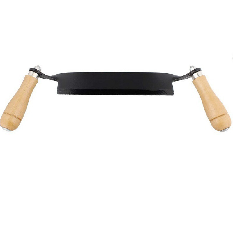 Large curved bark scraper, crescent-shaped bark scraper, bark planer, iron and wood planer, manual scraper undefined