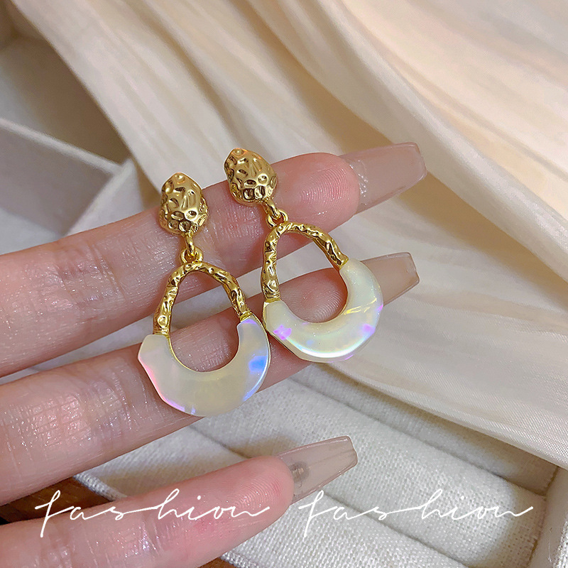 925 silver needle earrings, niche and elegant earrings and pendants, trendy, simple and individual, Korean versatile, long French stud earrings full figure