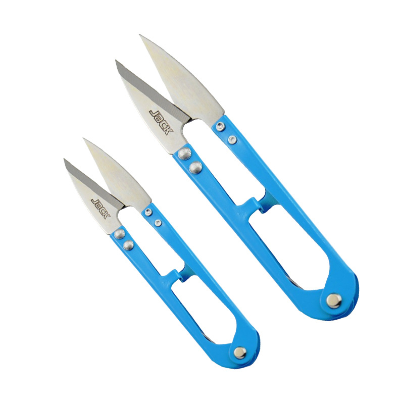 Jack scissors, pointed tip small yarn shears, thread trimming scissors, cross-stitch U-shaped shears, sewing large spring yarn shears Item Picture