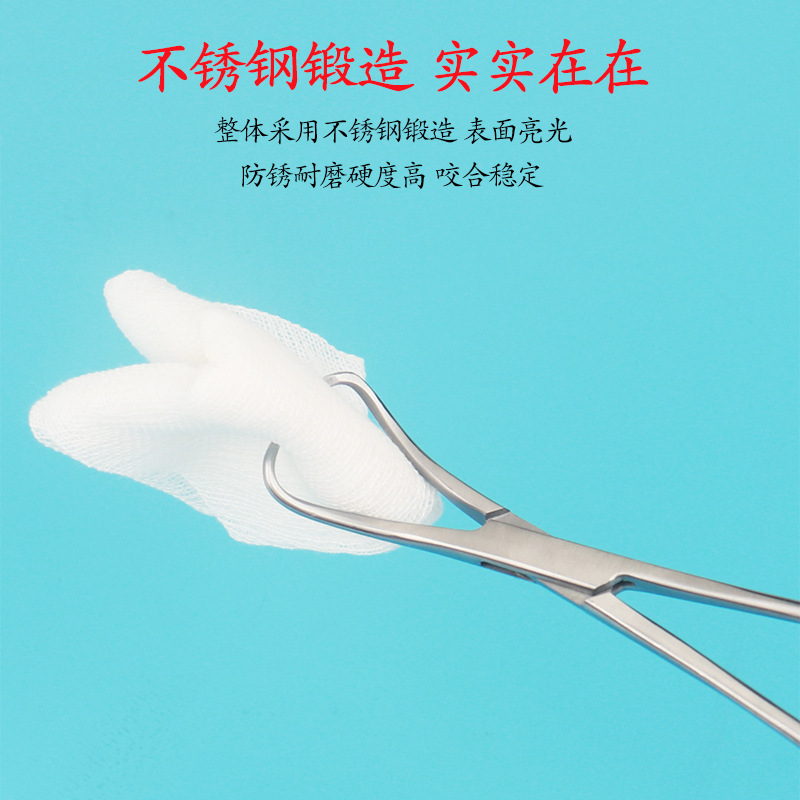 Medical towel forceps, cloth towel forceps, stainless steel wound towel forceps, hole towel forceps, fixed clamping forceps, curved pointed hemostatic oval forceps details Picture
