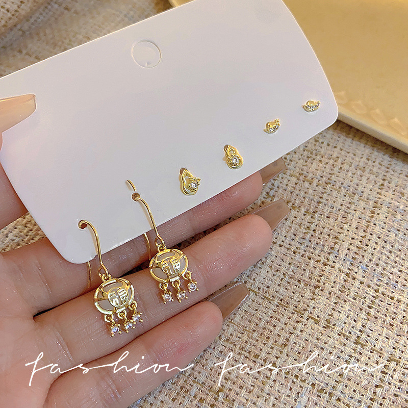 New Chinese-style peace lock tassel ear thread women's light luxury high-end, niche and unique style earrings 2025 New bestseller details Picture