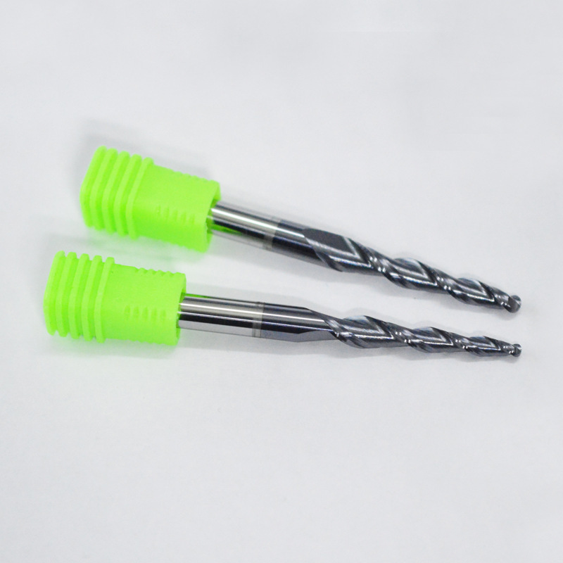 55-degree coated taper ball end mill, tungsten steel alloy inclined cutter, extended relief CNC engraving machine end mill details Picture