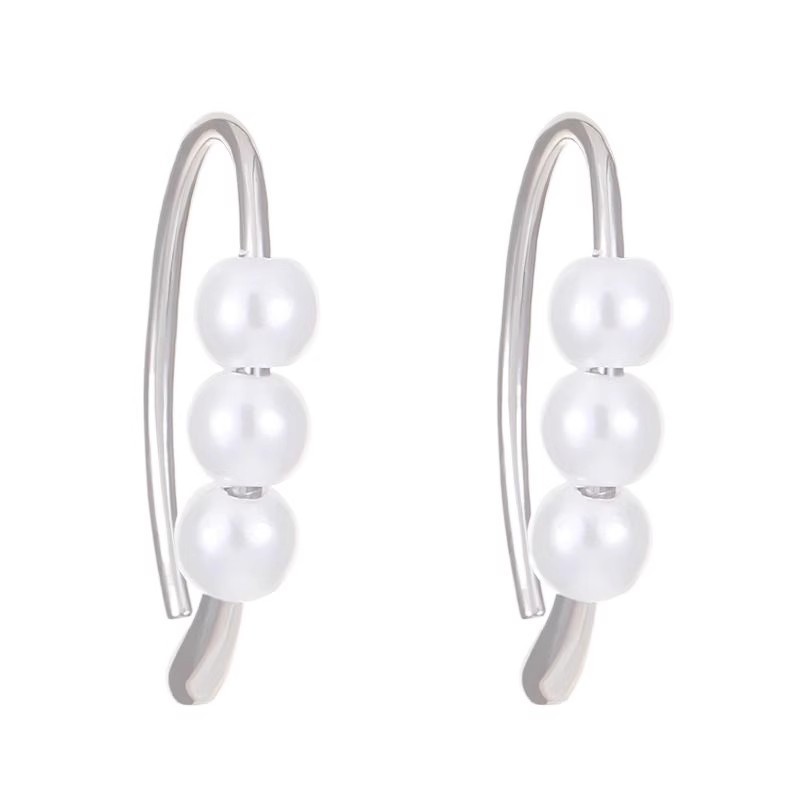 Hooked pearl earrings for women are exquisite, simple, compact, elegant, and feature a high-end design. They are fashionable and versatile ear stud earrings Item Picture