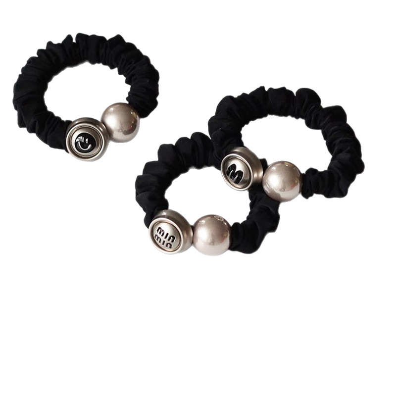 Wholesale of Korean-style high-end black simple and versatile hair bands, hair ties, high-elasticity and durable hair ties and hair accessories Item Picture