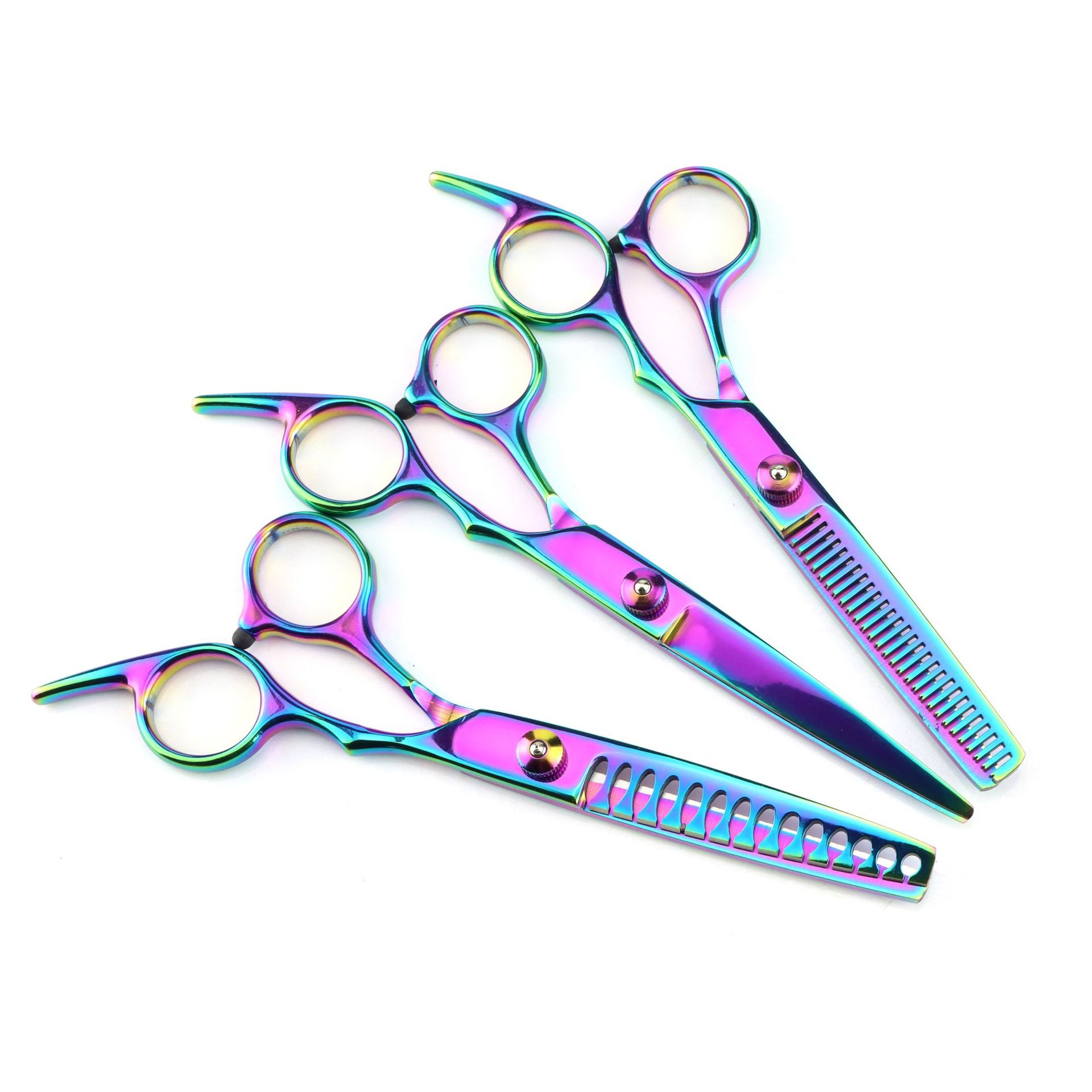 6.0-inch mid-range hair scissors, haircuts, flat scissors, bangs scissors, teeth scissors, thin scissors, white screw 6H Application Scenario