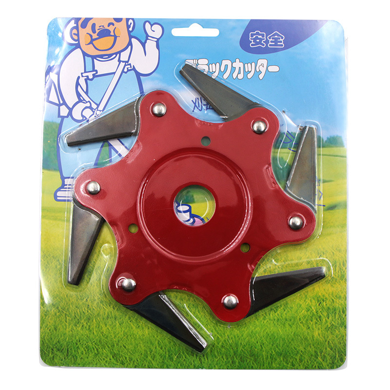 Lawn mower blade, six-blade blade for cutting grass head, six-blade cyclone blade for cutting grass head, agricultural lawn mower accessory blade Item Picture