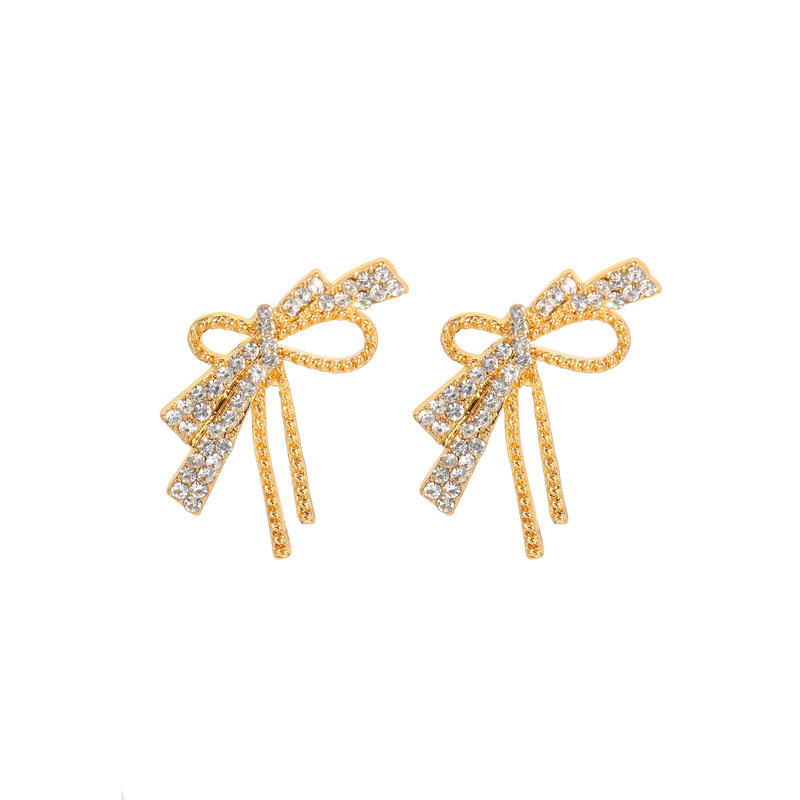 s925 Silver Needle New bow stud earrings for women, Korean fashion style, versatile earrings, simple design sense, and earrings Item Picture