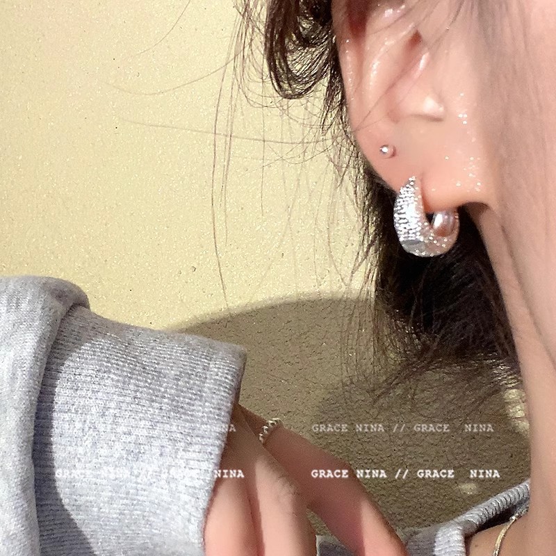 Metal cold frosted earring earrings, a new 2025 bestseller with a high-end feel, unique and stylish earrings for women Application Scenario