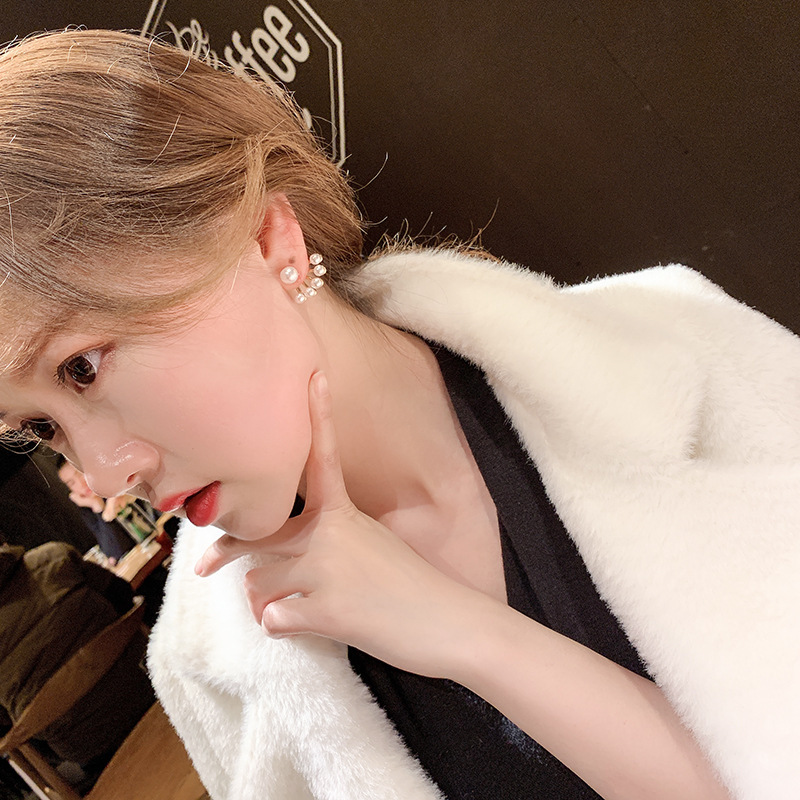 The new 925 silver needle, fresh and delicate fan-shaped pearl earrings are sweet, simple and versatile, super ethereal and niche earrings for women Specification drawing