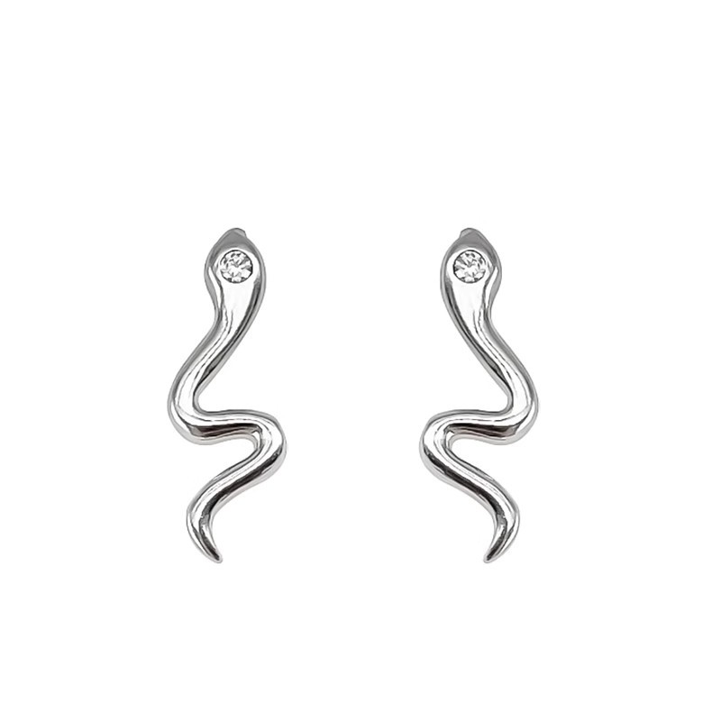 Mini and cute snake zircon stud earrings for girls, no need to remove for sleeping, simple and versatile ear piercing earrings, elegant and stylish earrings Item Picture