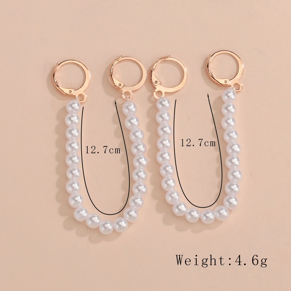 The fashionable and elegant pearl long ear clips are simple and individual earrings, suitable for women's commutes and vacations Application Scenario