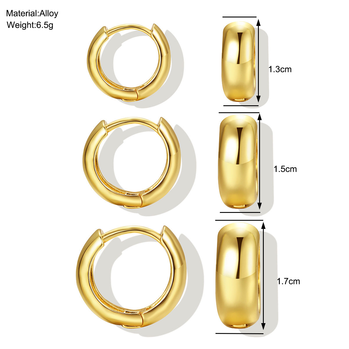 High-end, niche European and American metal ear rings, high-end, individual punk earrings, cross-border fashion, simple and large ear rings details Picture