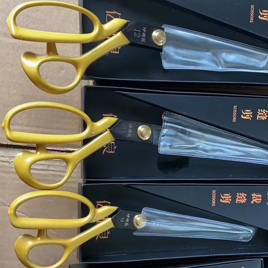 Yijialiang Tailor clothing cutting fabric 9-12 inches industrial, office and household hand sewing large scissors paper-cutting Specification drawing