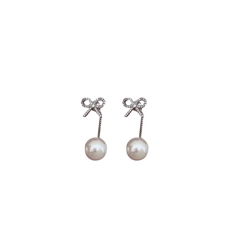 Sparkling butterfly pearl tassel stud earrings, women's light luxury high-end fashion earrings, niche design, versatile earrings Item Picture
