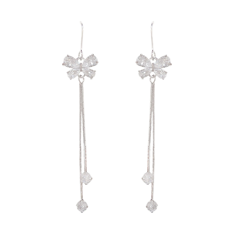 Fairy Super Flash Zircon tassel earrings, a light luxury and high-end sweet bestseller, ear hooks, elegant and niche ear studs, earrings for women Item Picture