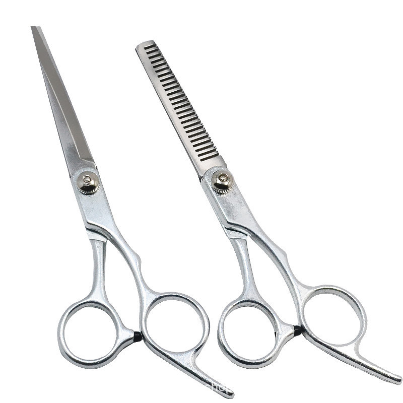 The manufacturer supplies 5.5-inch split hair clippers, 6-inch flat hair clippers, hair styling scissors, and stainless steel hair clippers Specification drawing