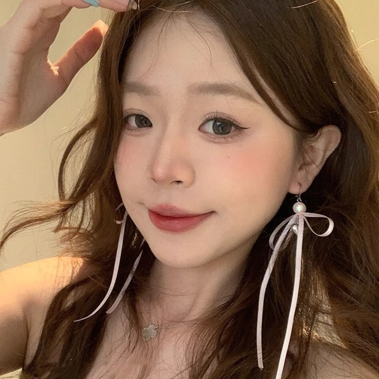 The same design as South Korea's Cho Mi-yeon, featuring high-end Instagram-tied bow earrings, stud earrings, bell pendants and ribbon for women Specification drawing