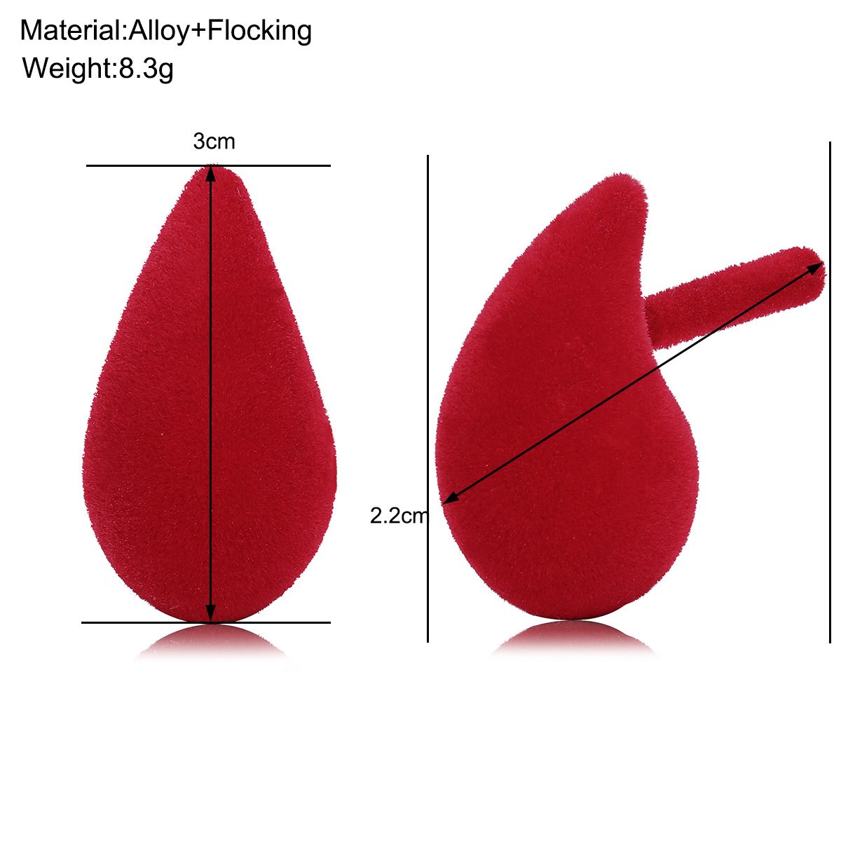 Amazon's best-selling teardrop-shaped earrings, unique plant velvet melon seed-shaped earrings, simple and fashionable dopamine stud earrings details Picture