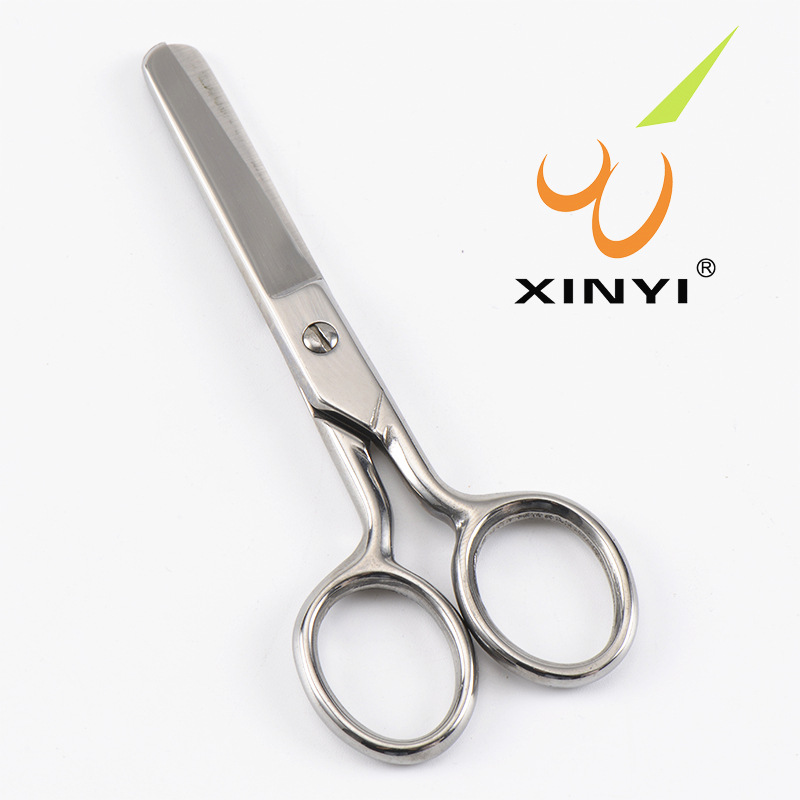 Xinyi Scissors, round-headed student scissors, paper-cutting office scissors, household scissors, stainless steel safety scissors, small scissors full figure